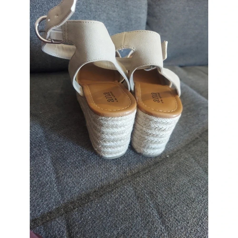 a.n.a Laskie Women Shoes Ankle Buckle Strap Sandals Brown Stone Size‎ 10 Summer